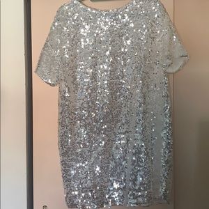 Zara white sequin dress